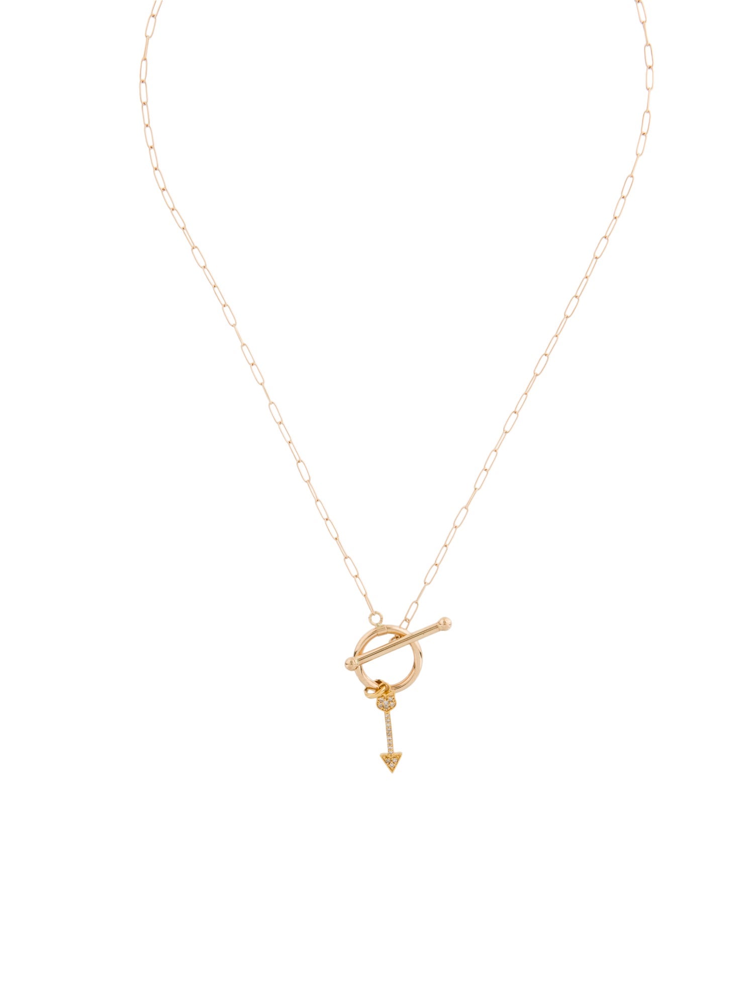 Necklace 14K Diamond Arrow Toggle Pendant Necklace