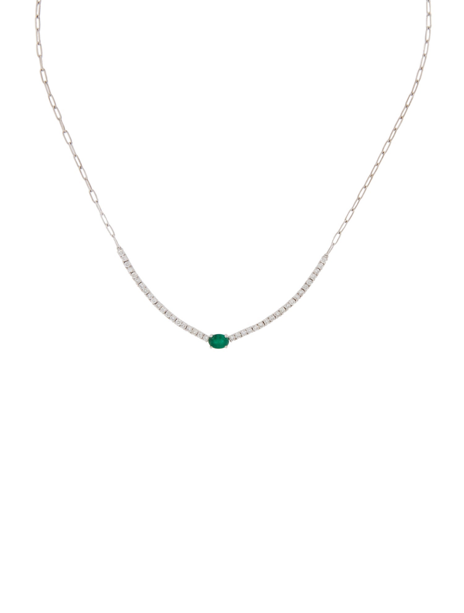 Necklace 14K Emerald & Diamond Collar Necklace