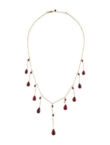 Necklace Collar 14K Garnet