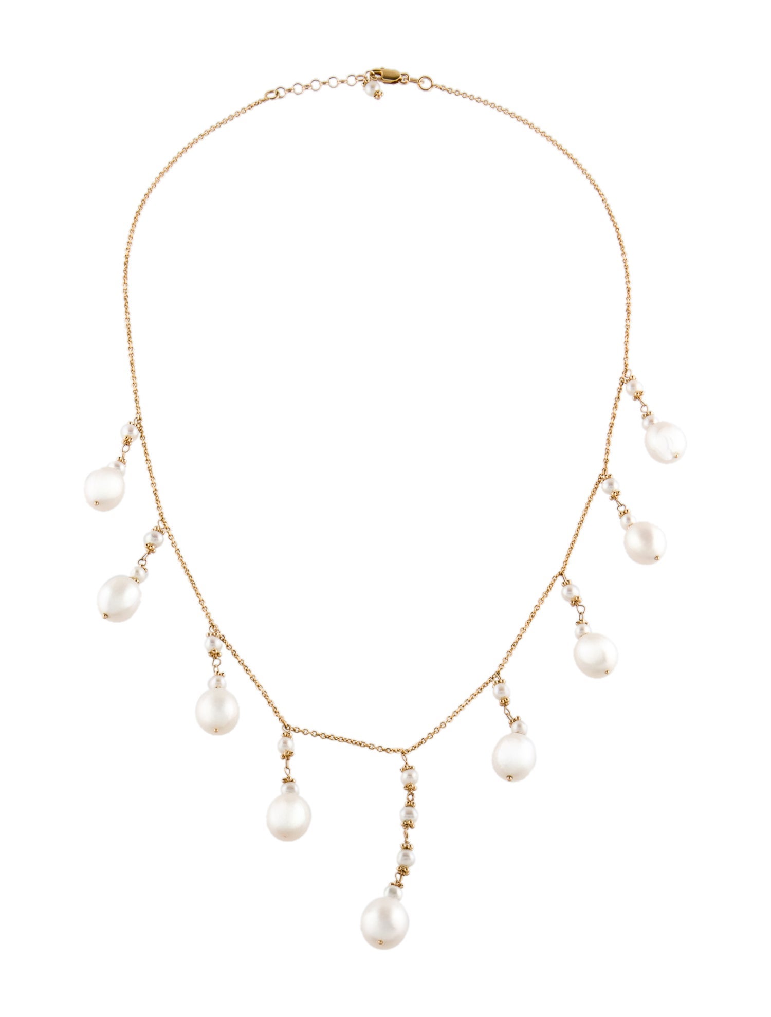 Necklace 14K Pearl Station Necklace