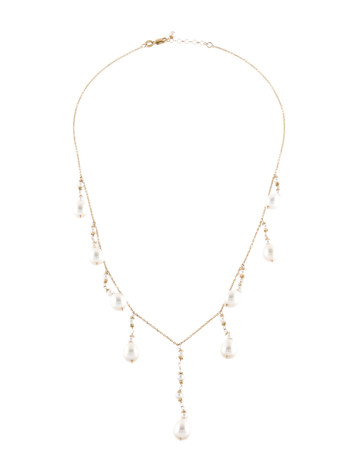 Necklace 14K Pearl Station Necklace