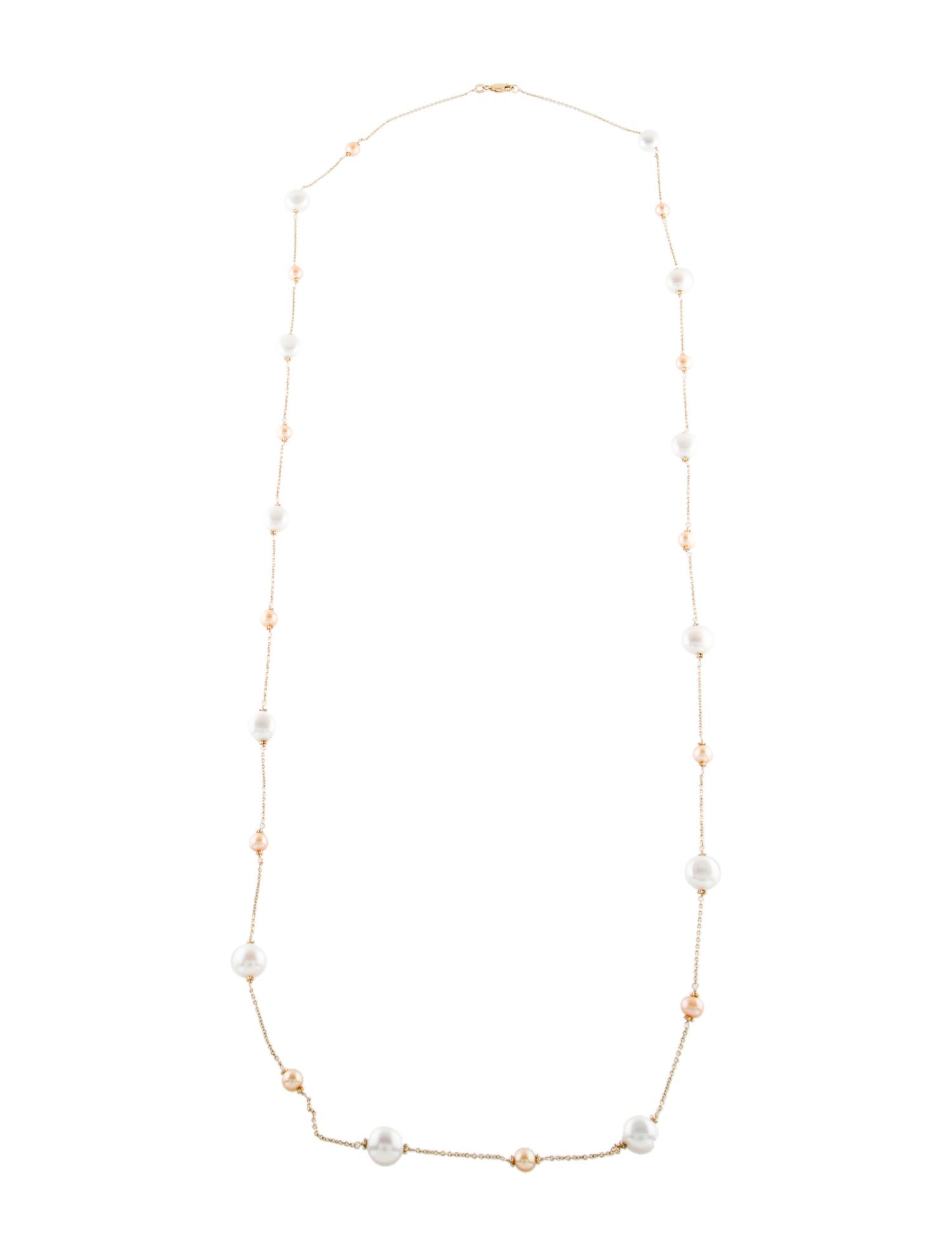 Necklace 14K Pearl Station Necklace