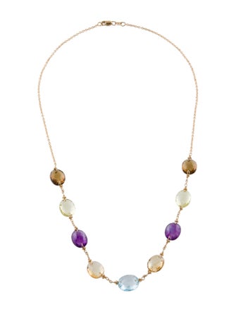 Necklace 14K Multistone Station Necklace
