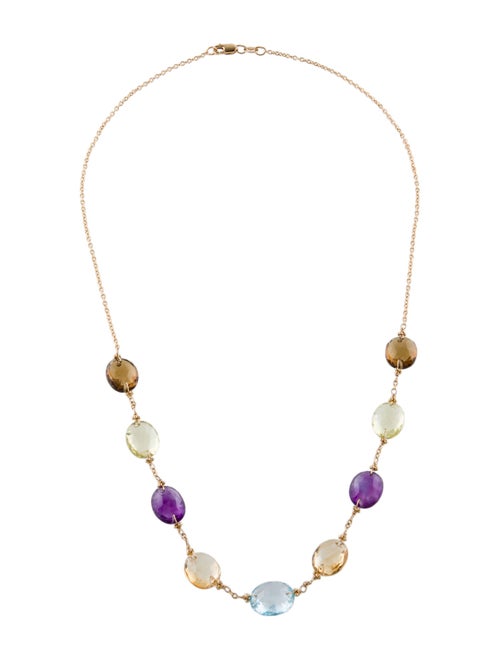 Necklace 14K Multistone Station Necklace
