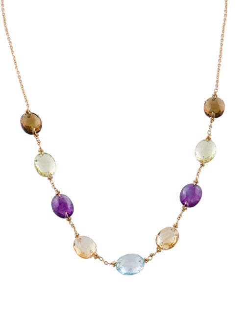 Necklace 14K Multistone Station Necklace