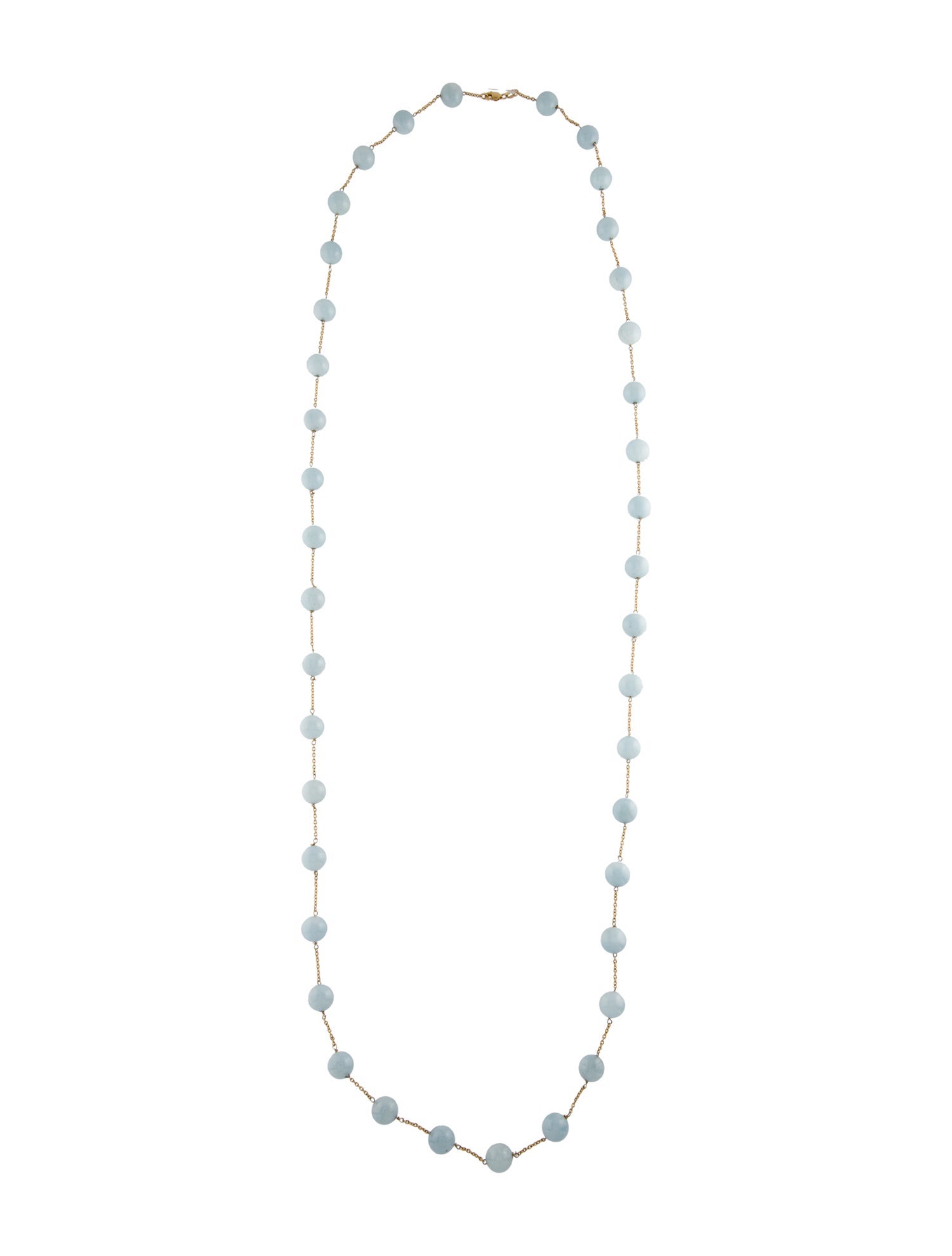 Necklace 14K Aquamarine Station Necklace