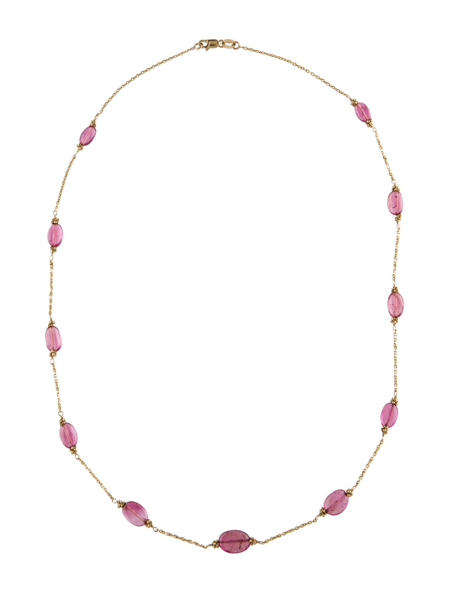 Necklace 14K Tourmaline Station Necklace