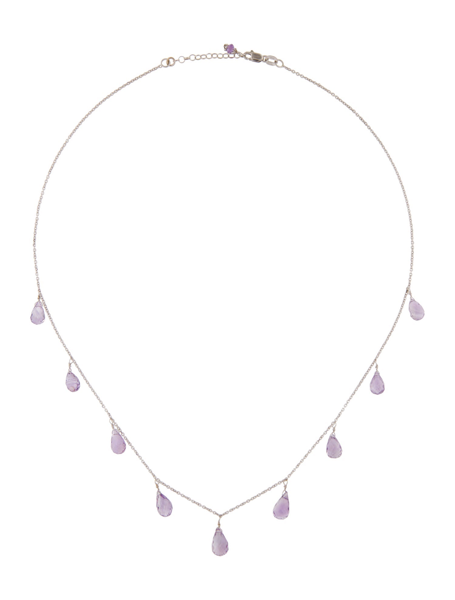 Necklace 14K Amethyst Station Necklace