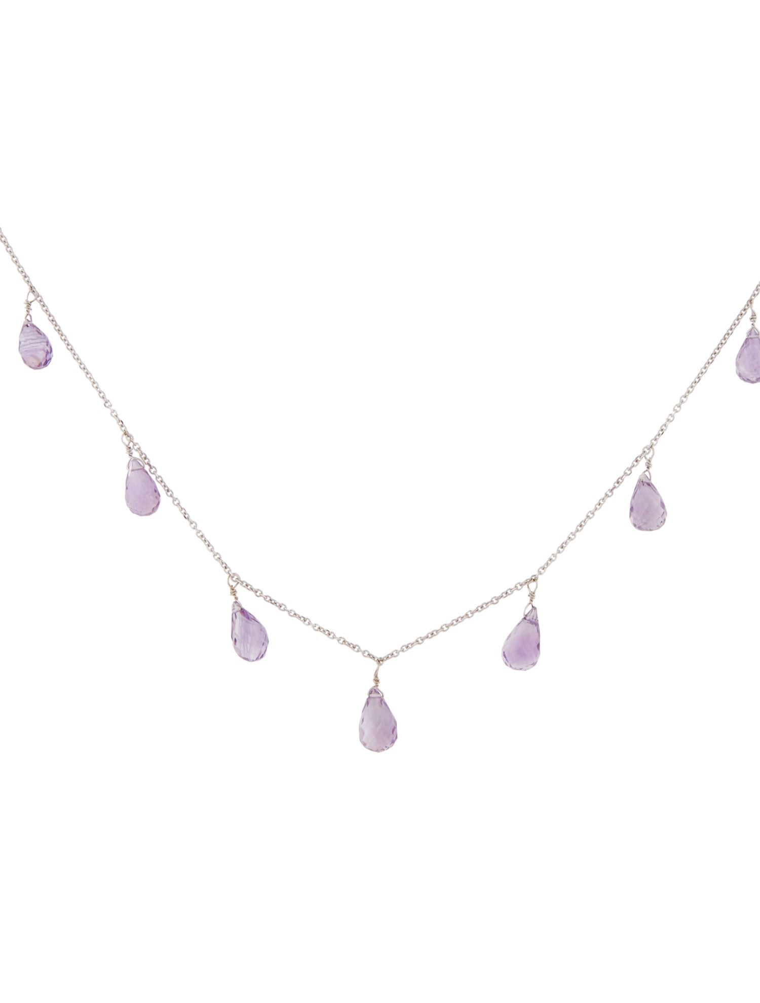 Necklace 14K Amethyst Station Necklace