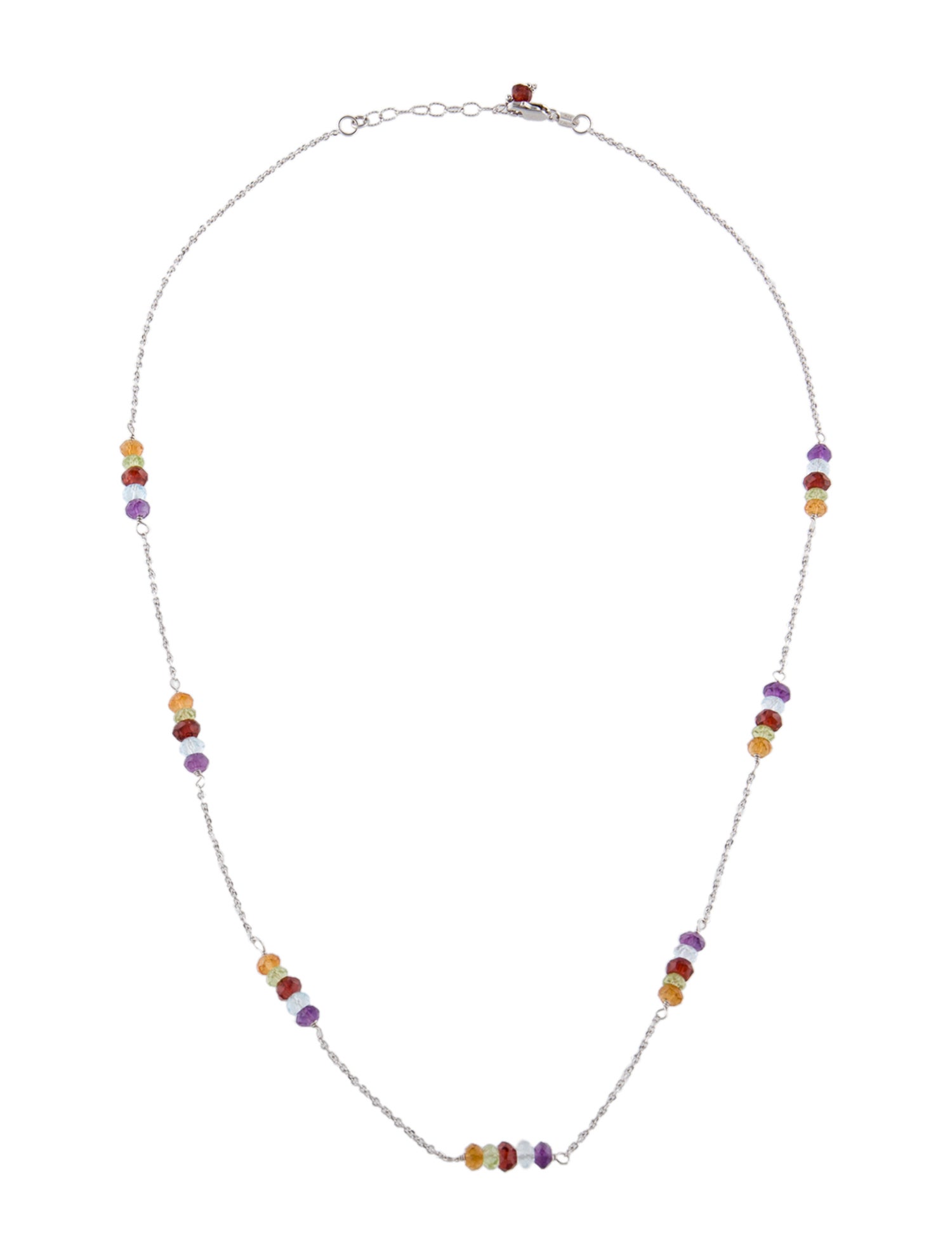 Necklace 14K Multistone Station Necklace