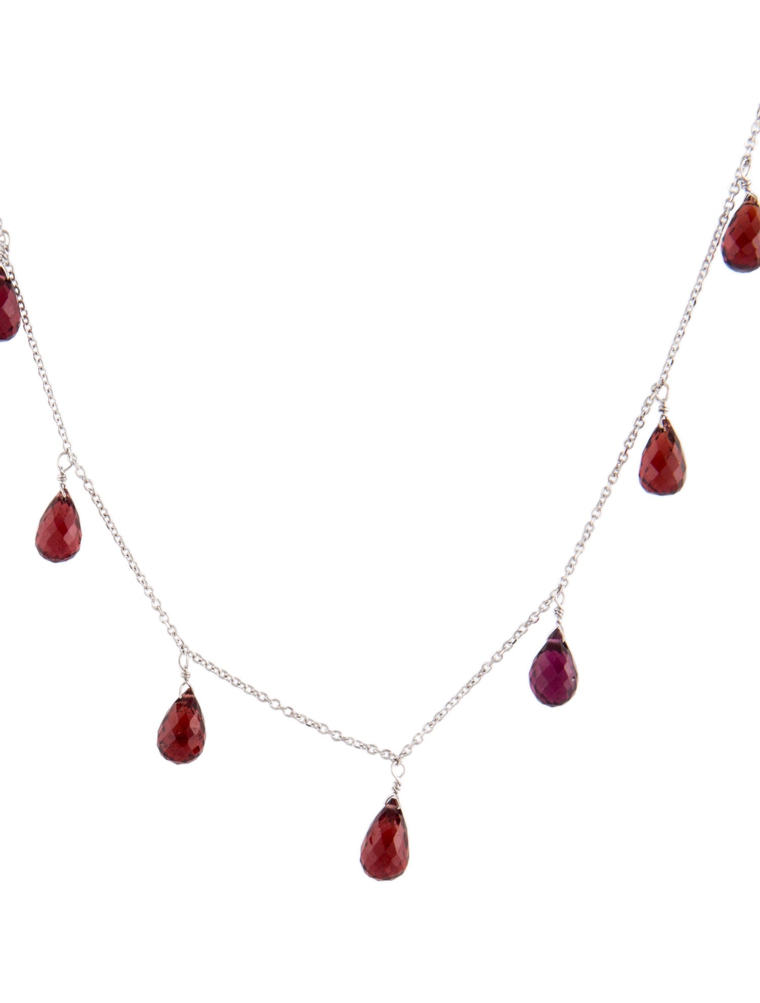 Necklace 14K Garnet Station