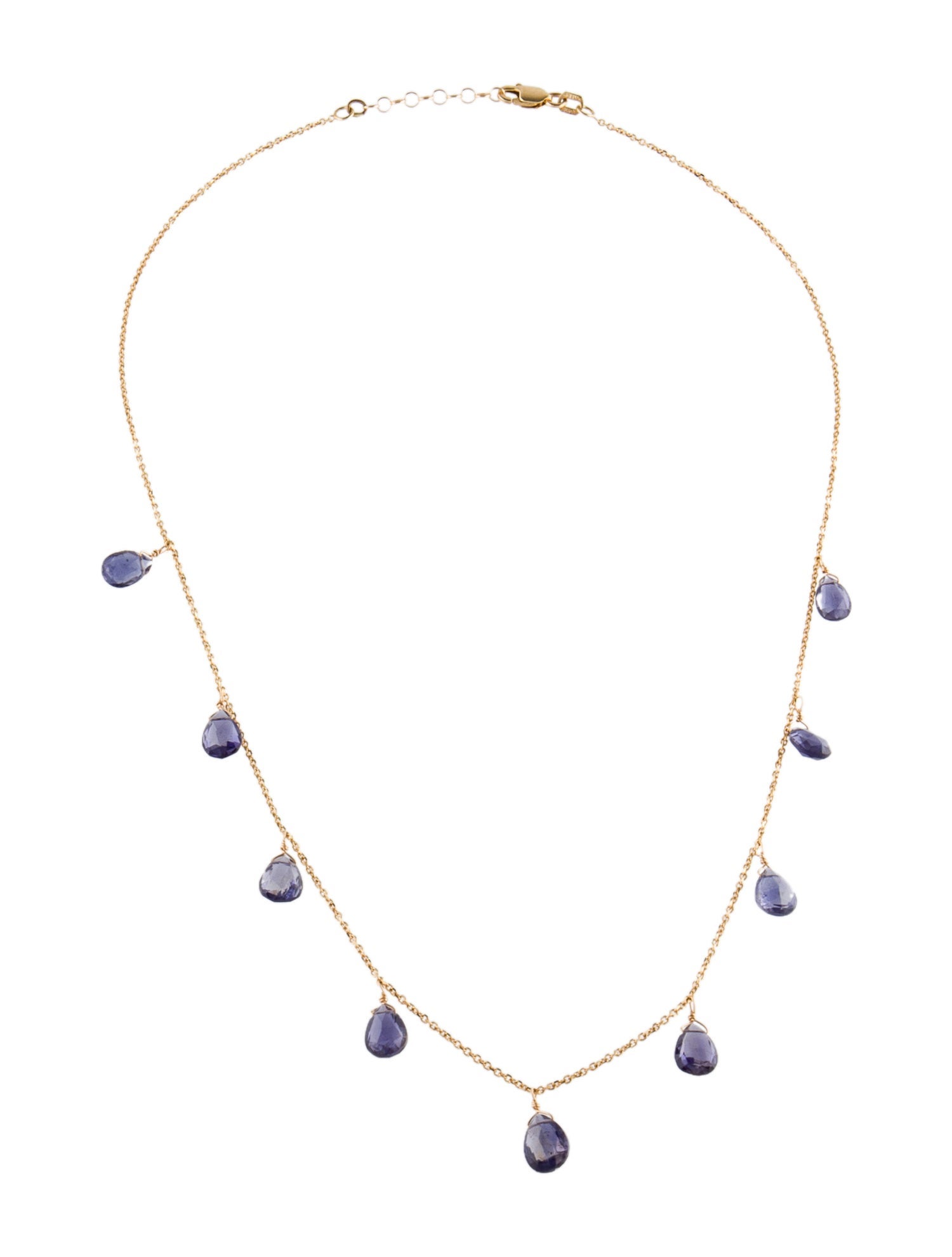 Necklace 14K Iolite Station Necklace