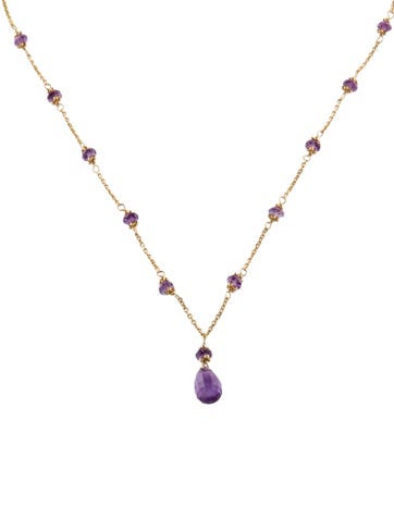 Necklace Pendant 14K Amethyst
