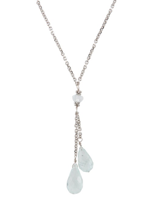 Necklace 14K Aquamarine Lariat Necklace