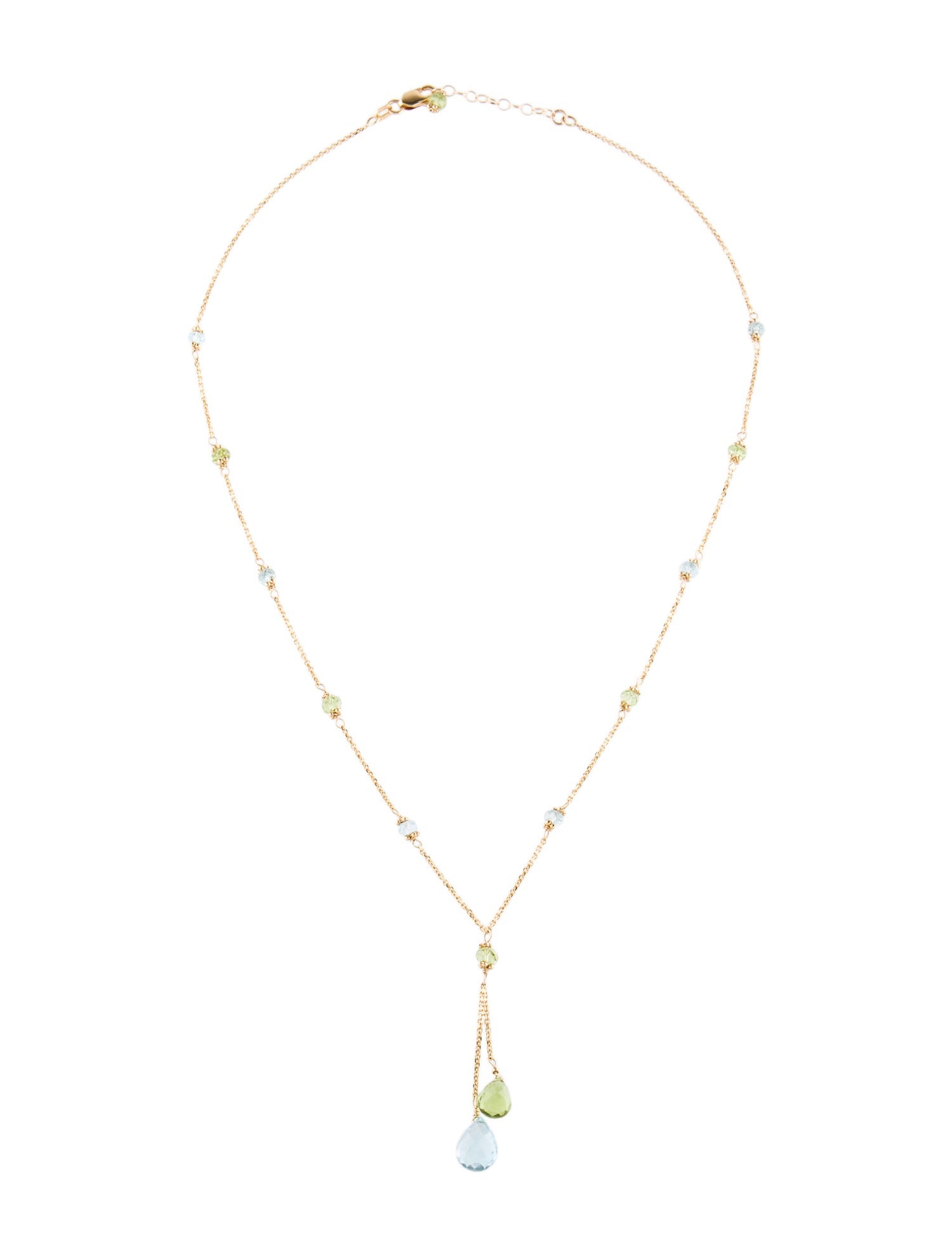 Necklace 14K Peridot & Topaz Lavalier