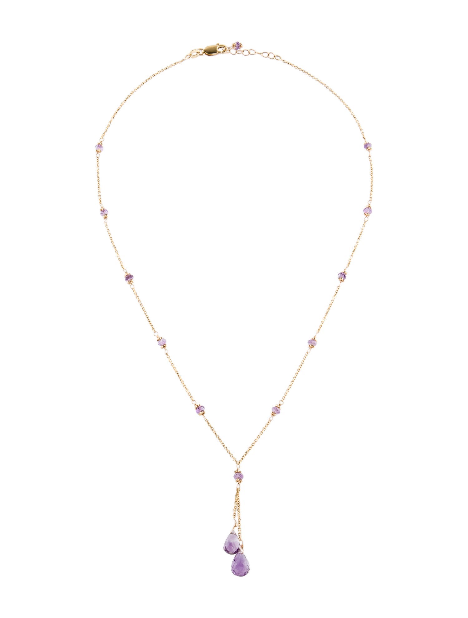 Necklace 14K Amethyst Lavalier Necklace