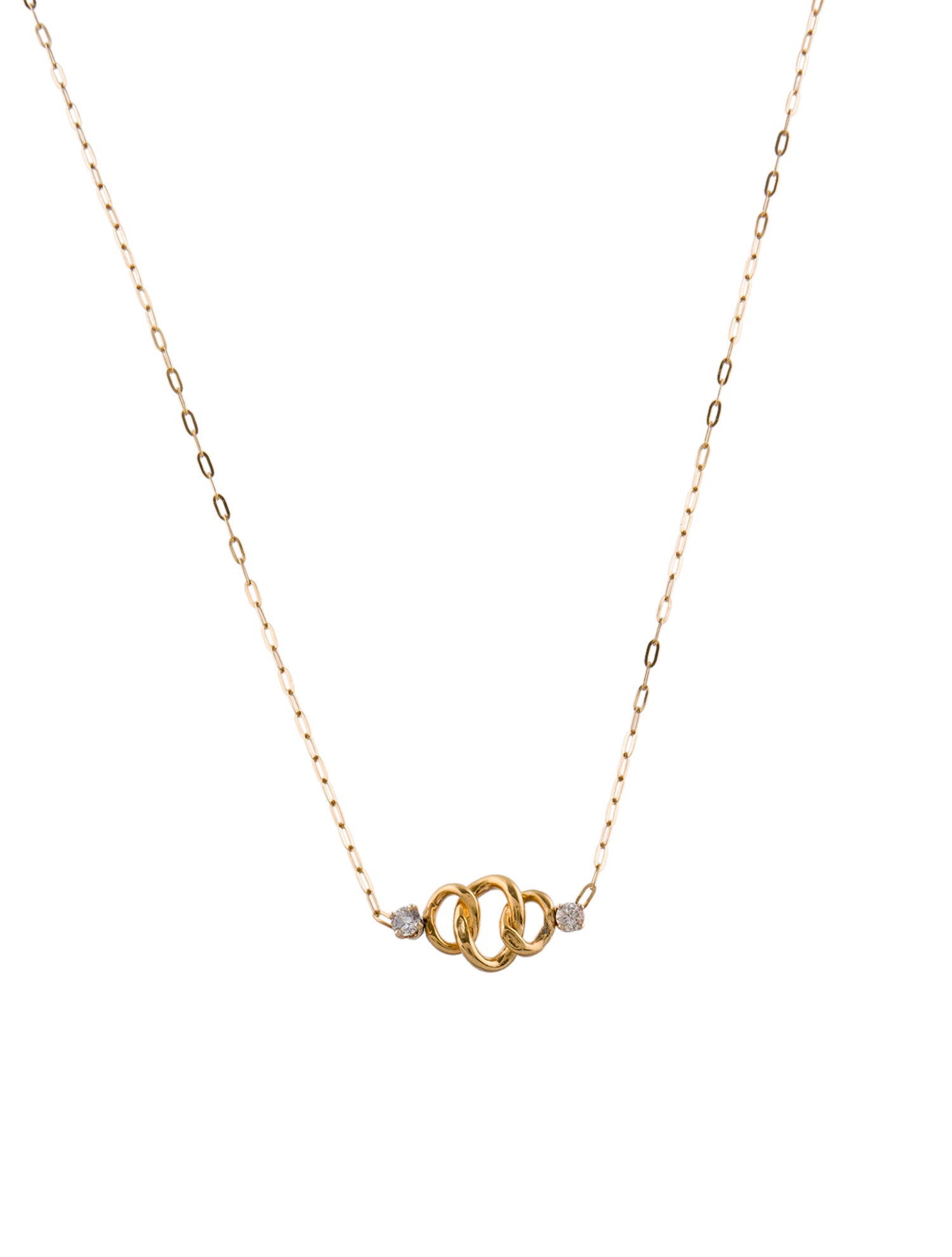 Necklace 14K Diamond Pendant Station Necklace