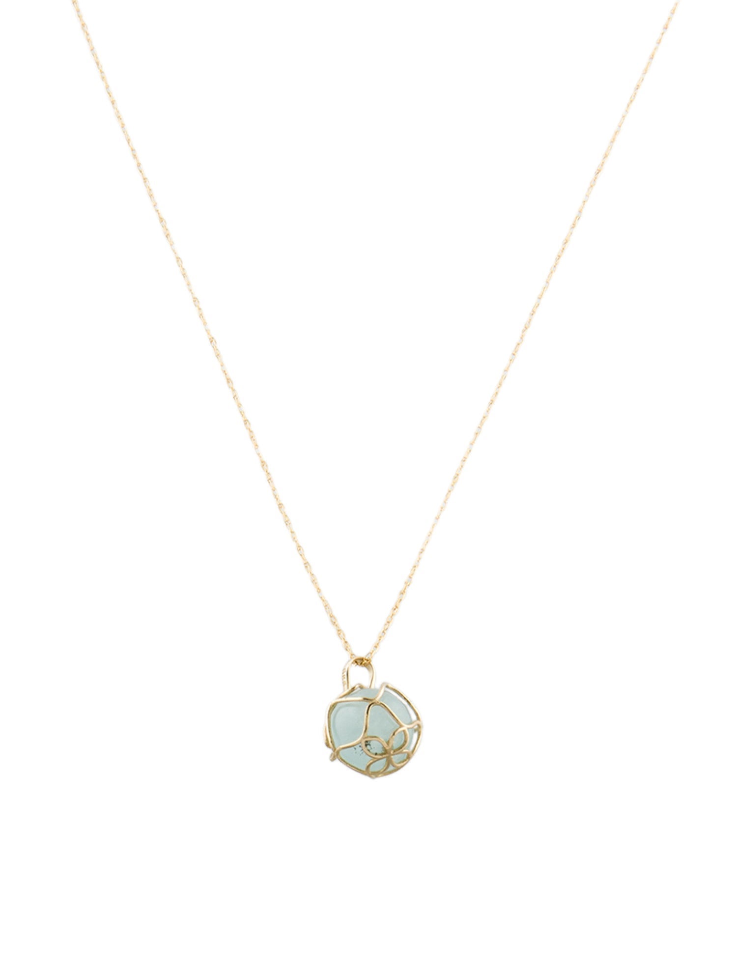 Necklace 14K Aquamarine Pendant Necklace
