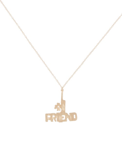 Necklace 14K '#1 Friend' Pendant Necklace