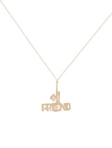 Necklace Pendant 14K '#1 Friend'