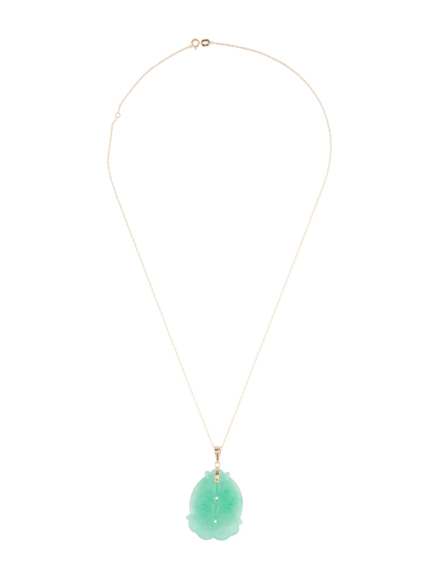 Necklace 14K Dyed Jadeite Pendant