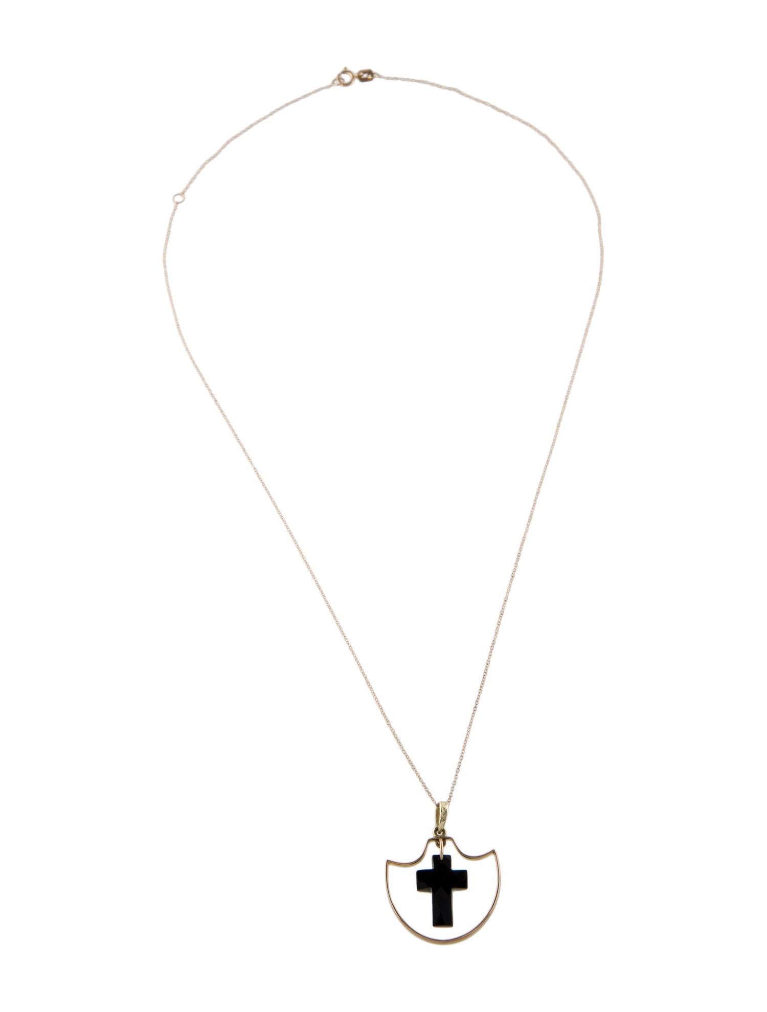 Necklace 14K Onyx Pendant Necklace