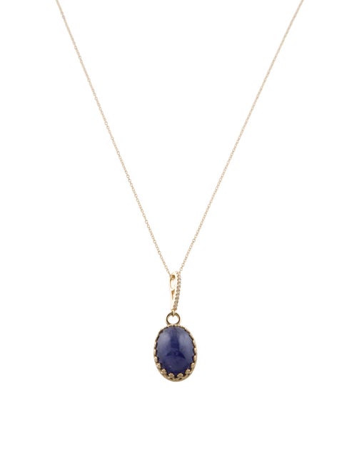 Necklace 14K Tanzanite & Diamond Pendant Necklace