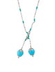 Necklace Platinum Diamond-Accented Turquoise Sautoir