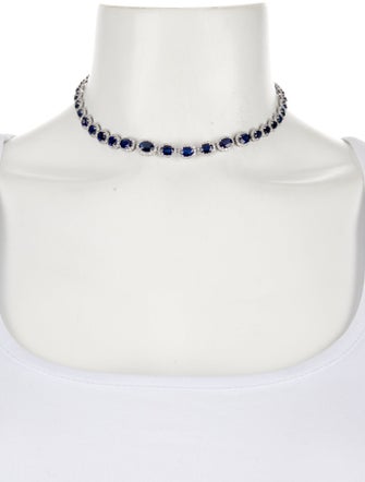 Necklace Oscar Friedman 14K Sapphire & Diamond Collar Necklace