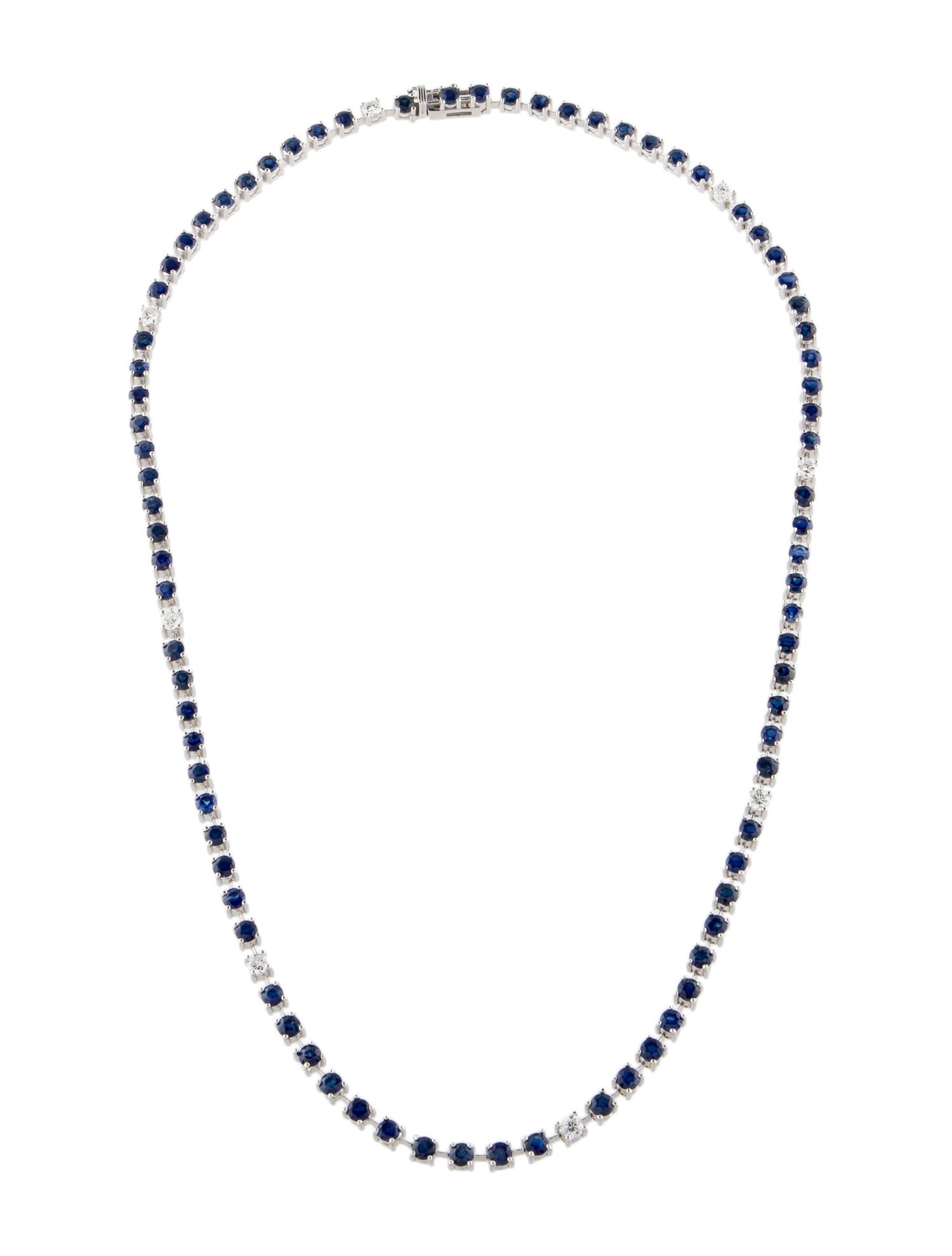 Necklace 14K 11.98ctw Sapphire & Diamond Collar Necklace