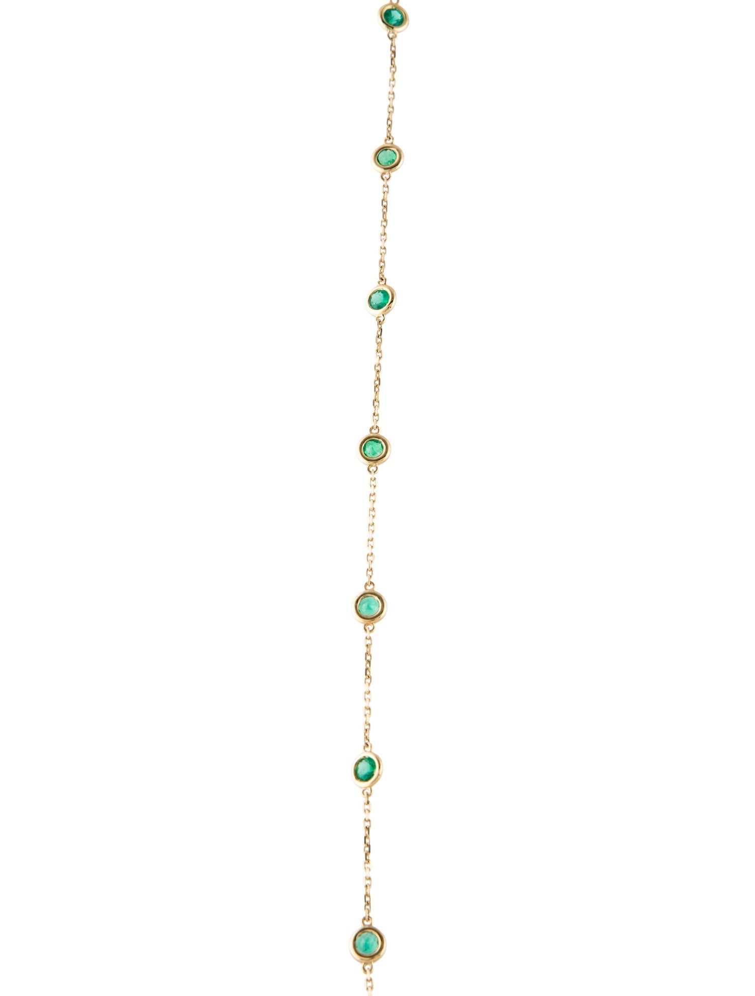 Necklace 18K 6.02ctw Emerald Station Necklace
