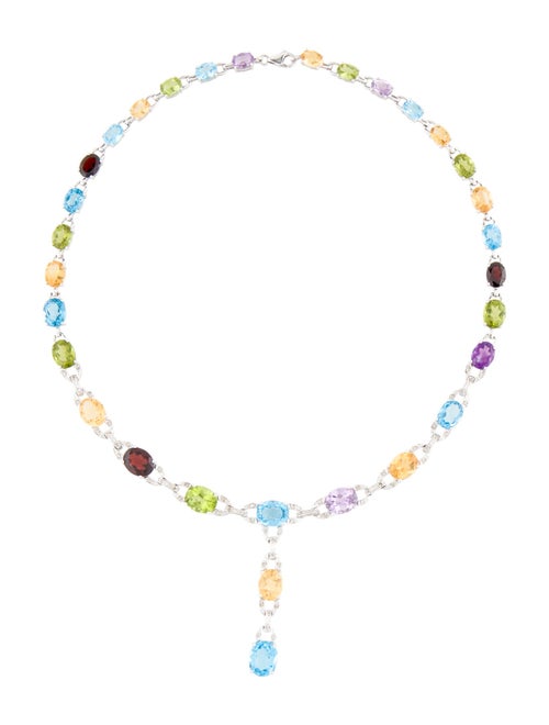 Necklace 14K Multistone Lavalier Necklace