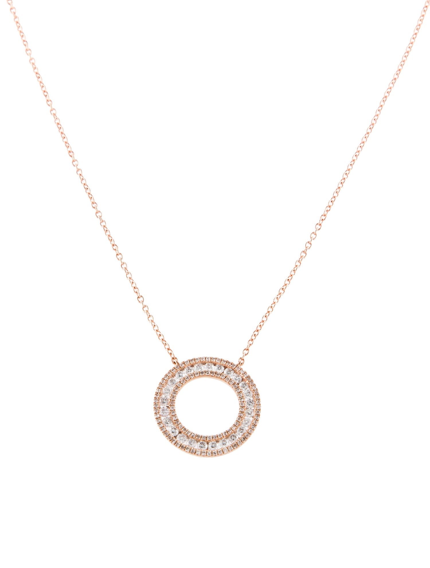 Necklace 14K Diamond Circle Station Pendant