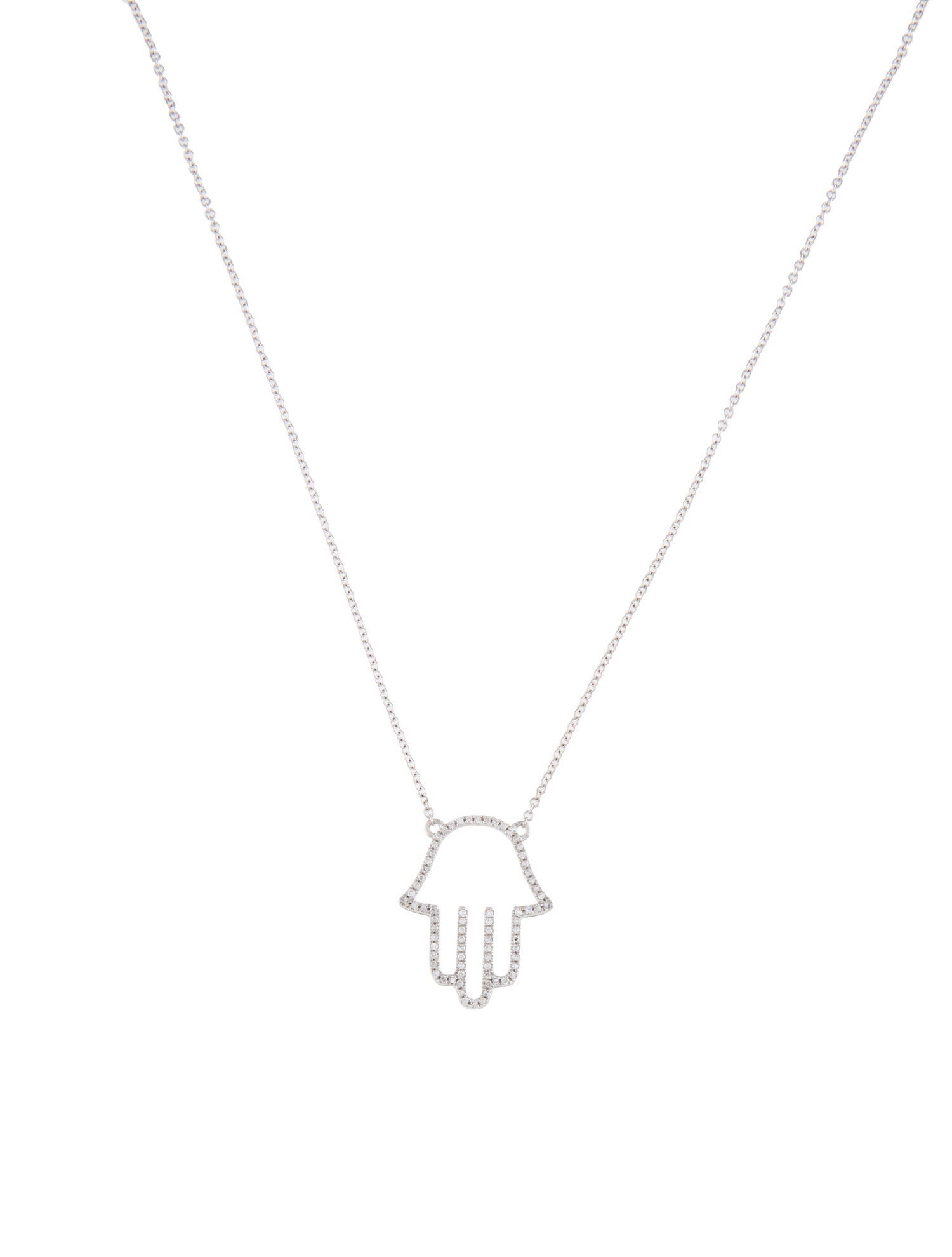 Necklace 14K Diamond Hamsa Pendant Necklace