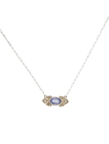 Necklace Pendant 14K Tanzanite & Diamond