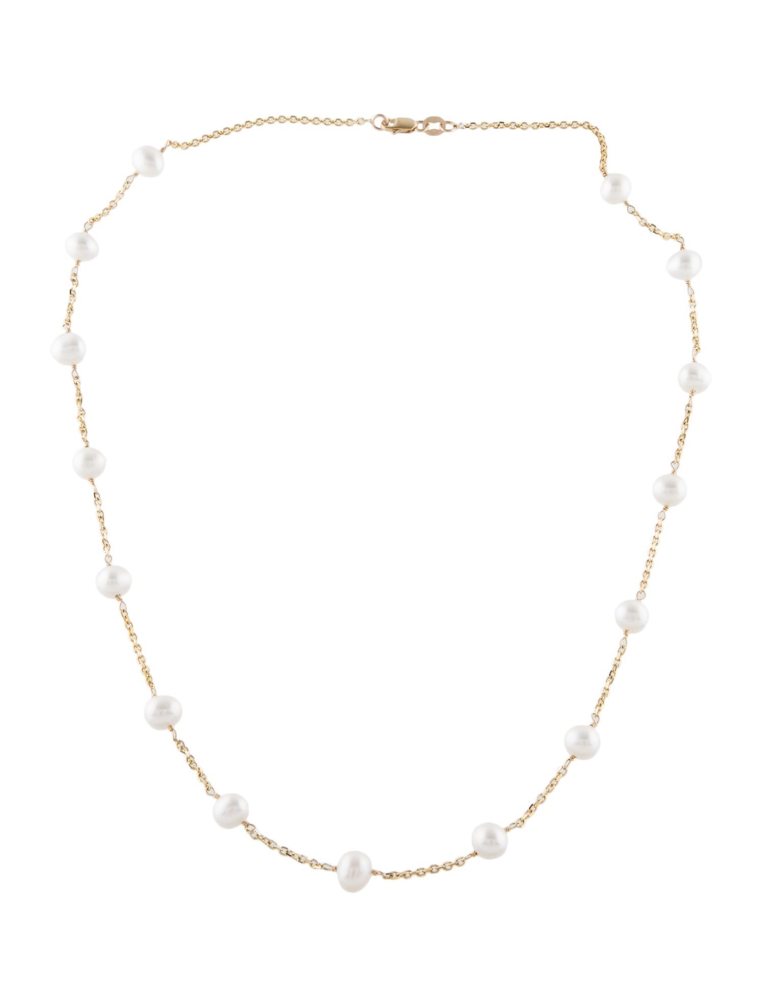 Necklace 14K Pearl Station