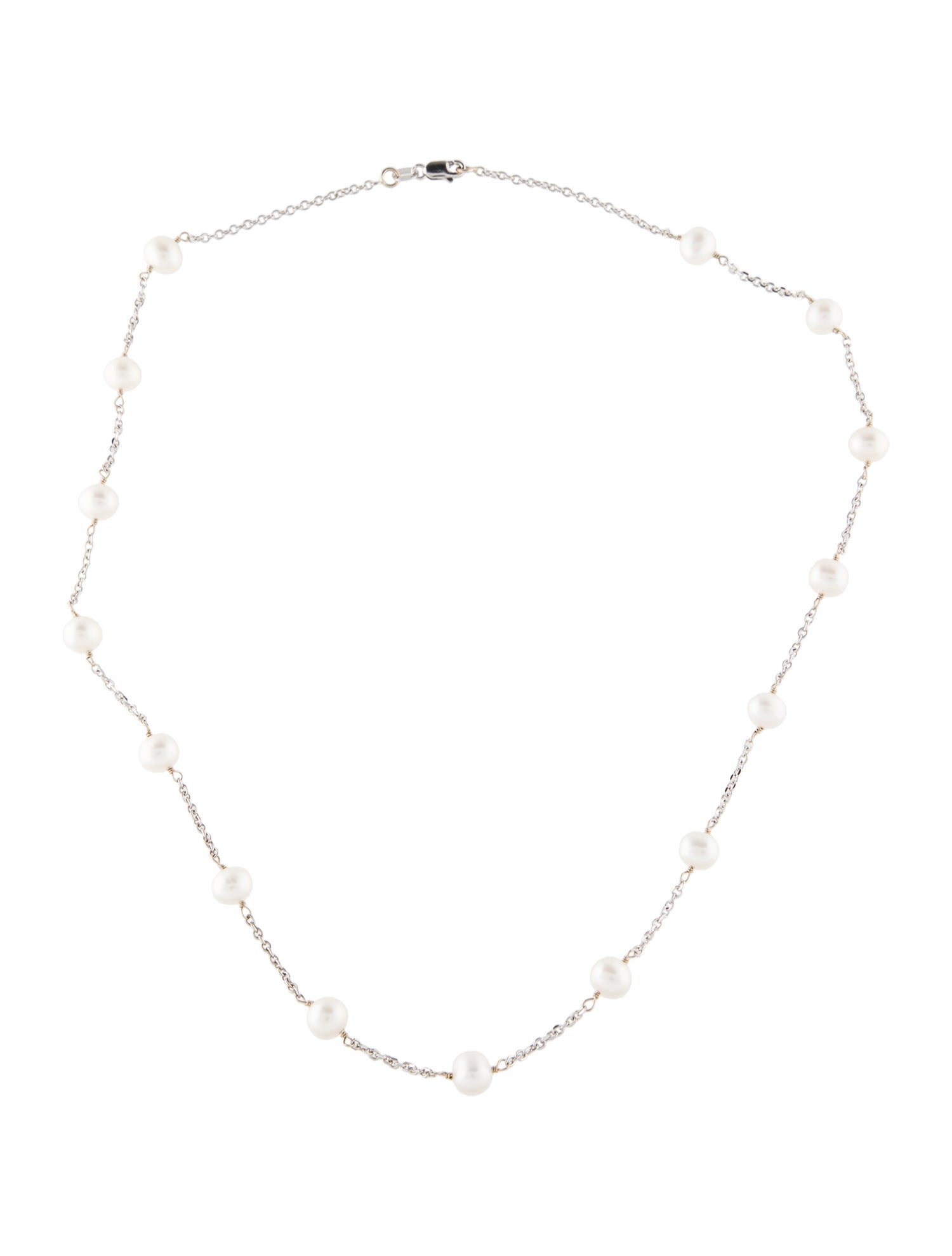 Necklace 14K Pearl Station Necklace