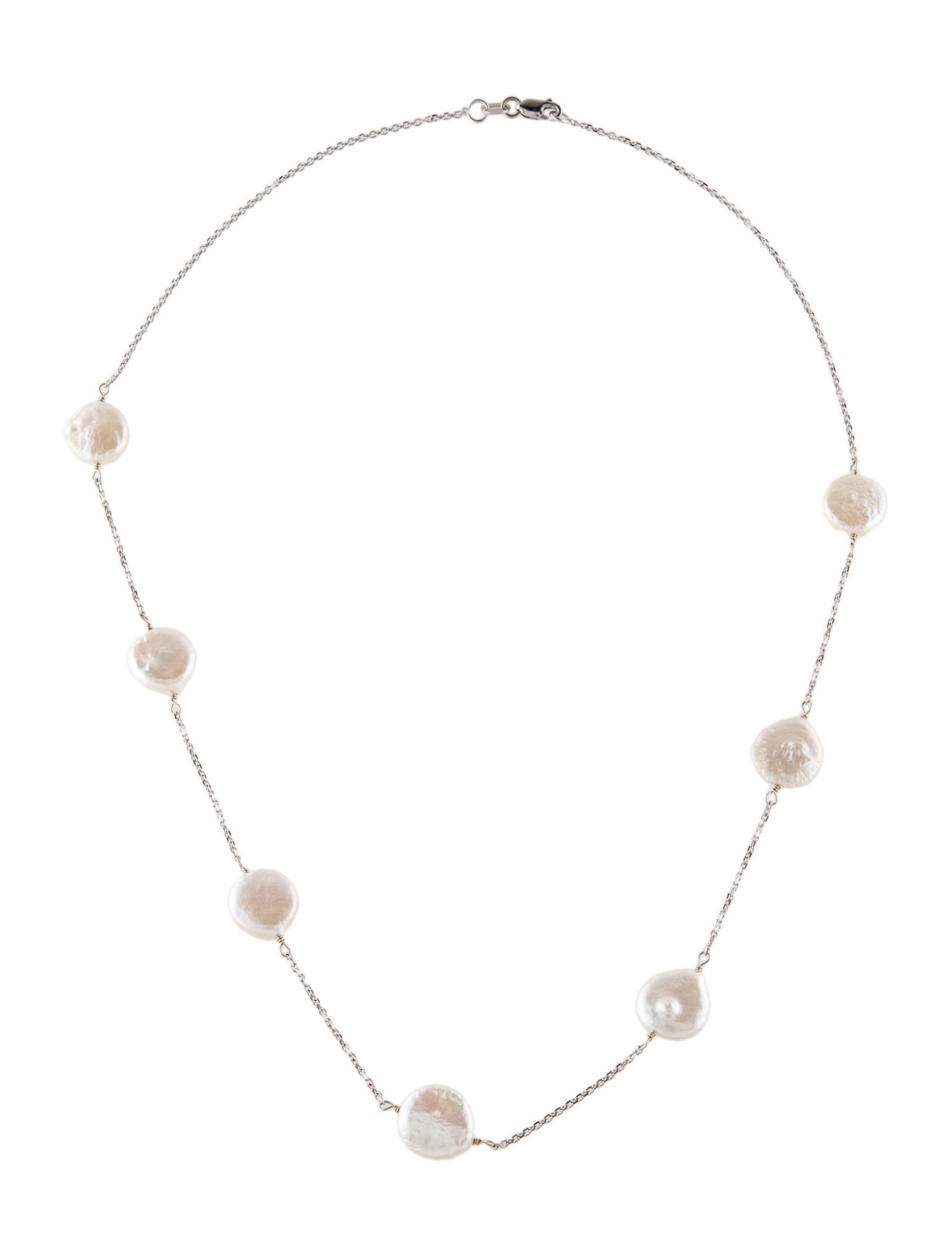 Necklace 14K Pearl Station Necklace