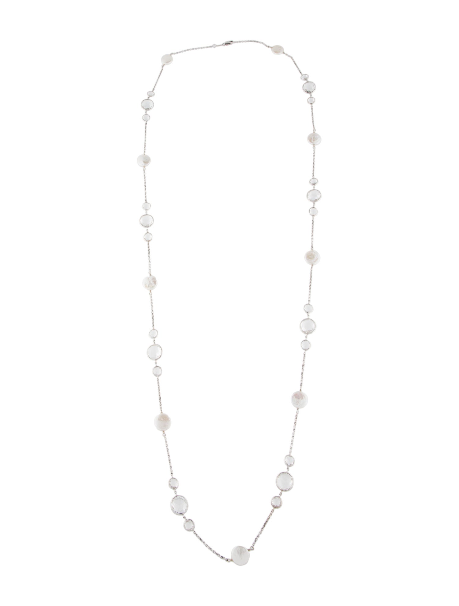 Necklace 14K Pearl & Topaz Station Necklace