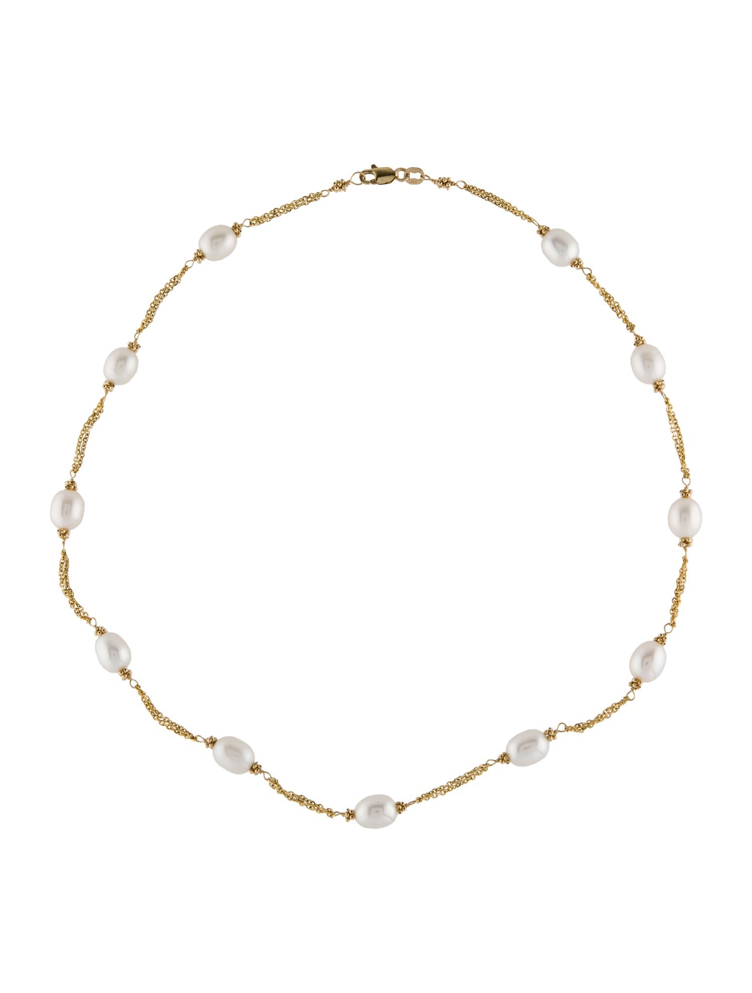 Necklace 14K Pearl Station Necklace