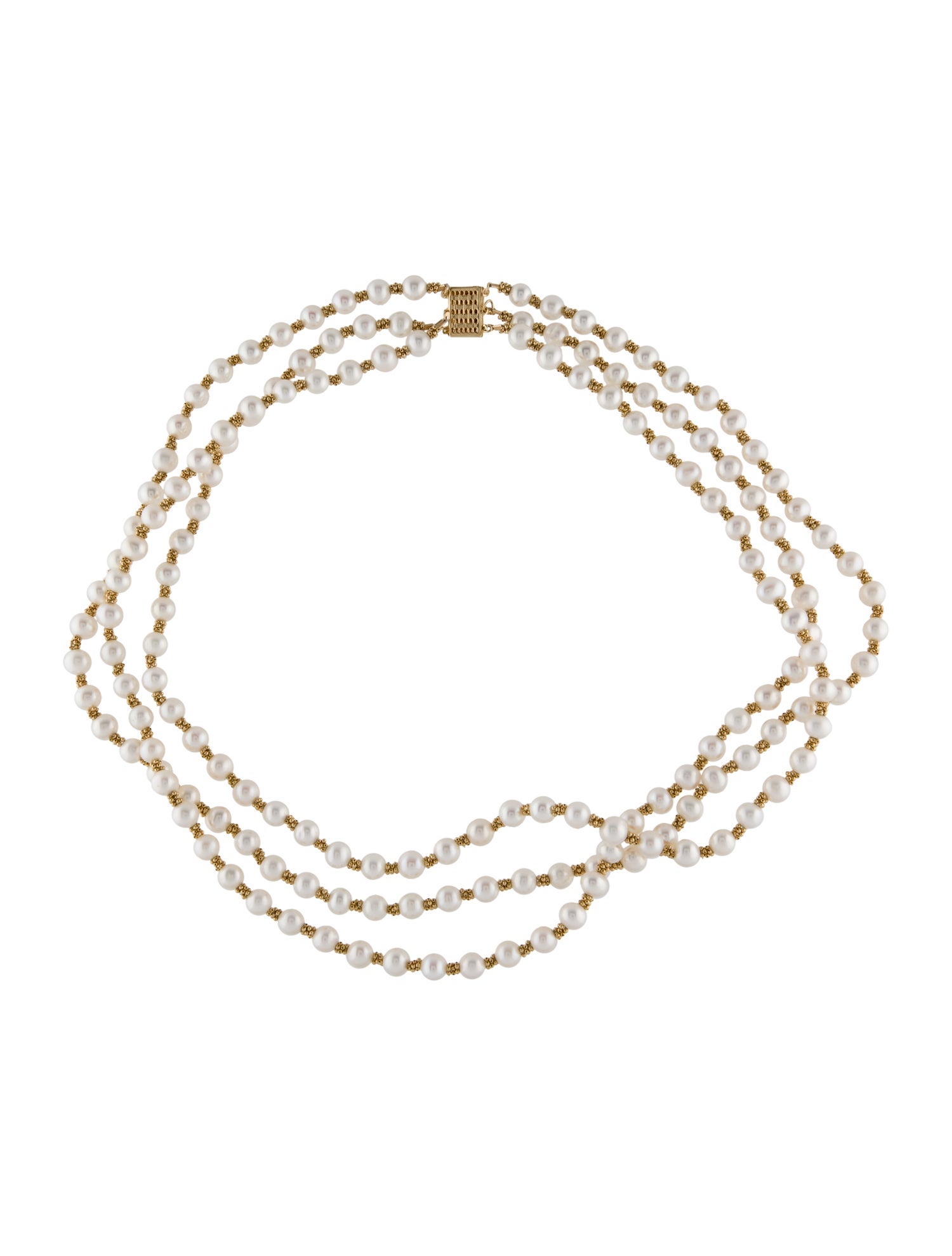 Necklace 14K Pearl Multistrand Necklace