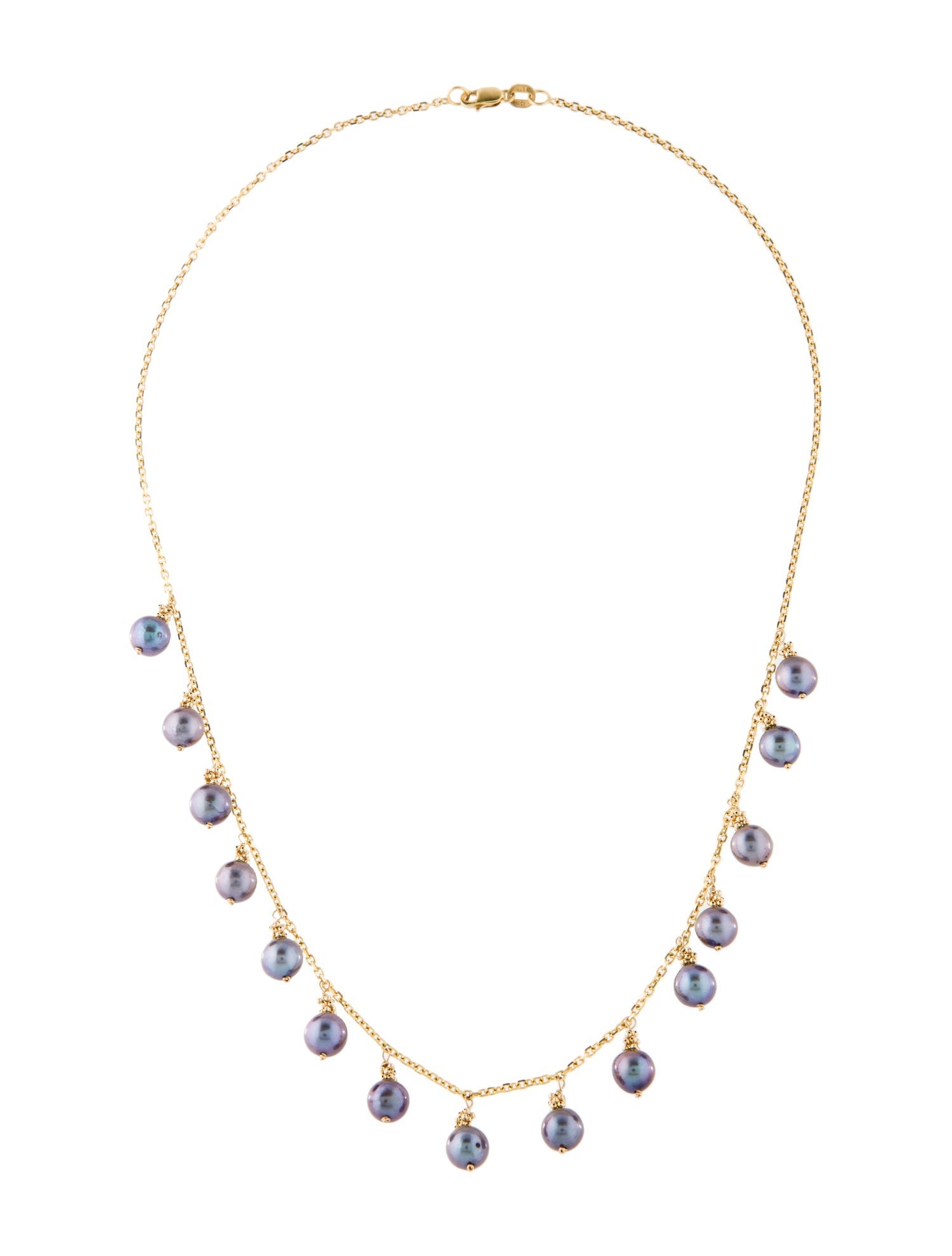 Necklace 14K Pearl Station Necklace