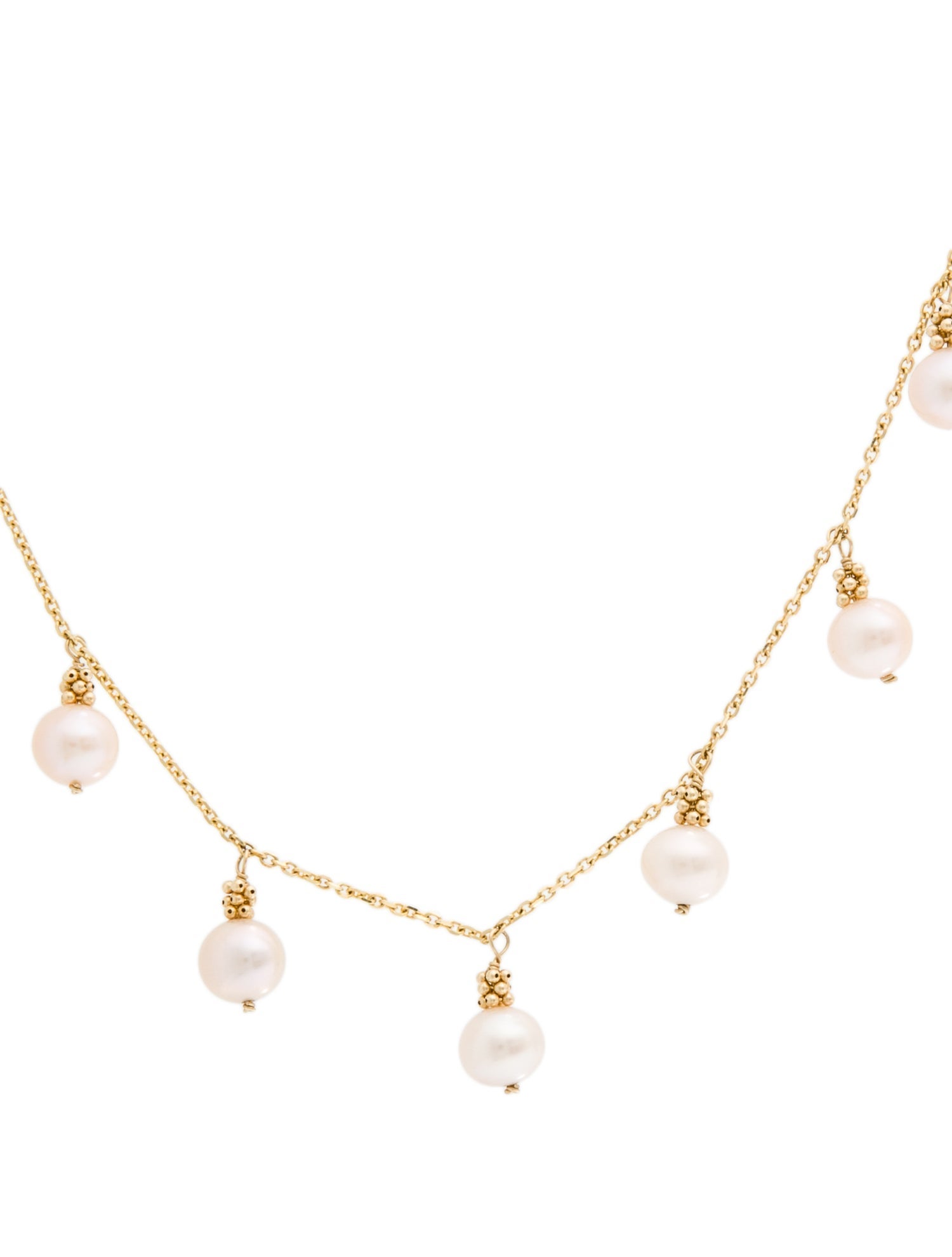 Necklace 14K Pearl Station Necklace