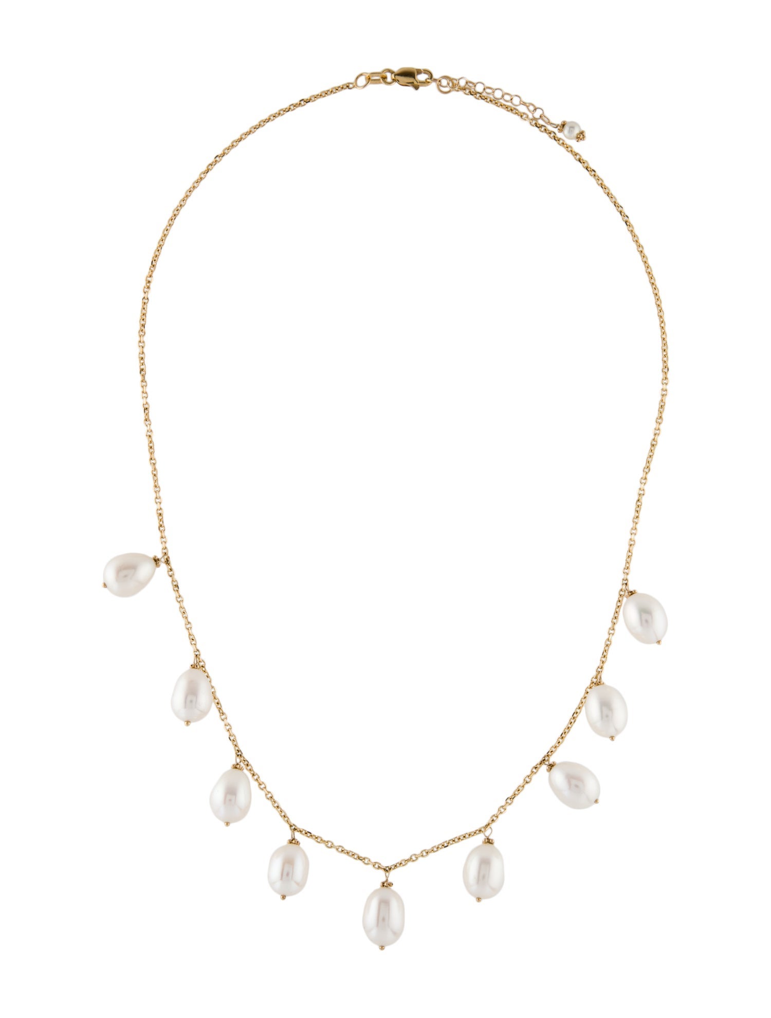 Necklace 14K Pearl Station Necklace