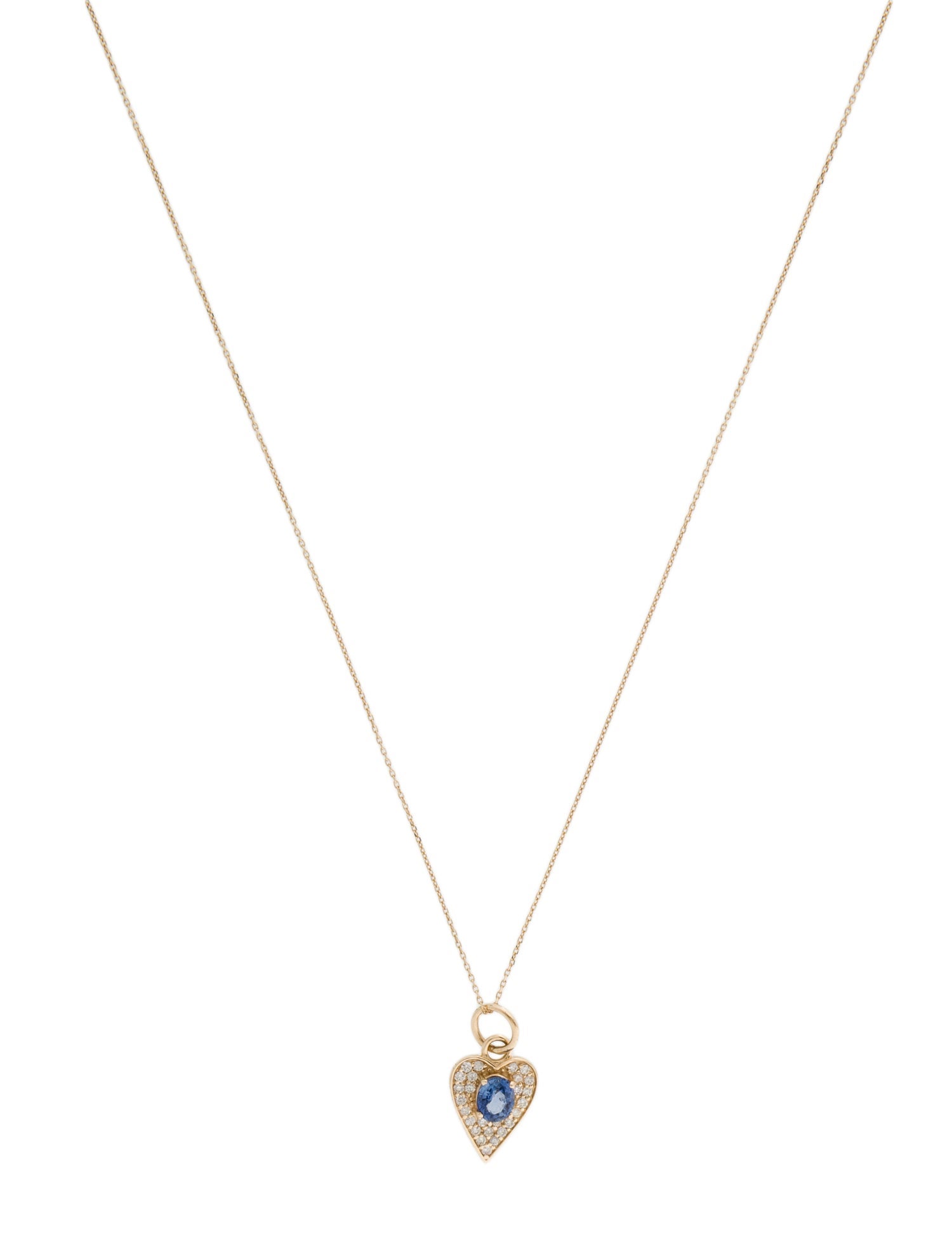 Necklace 14K Spinel & Diamond Pendant Necklace