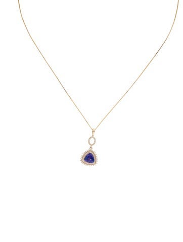 Necklace Pendant 14K Tanzanite & Diamond