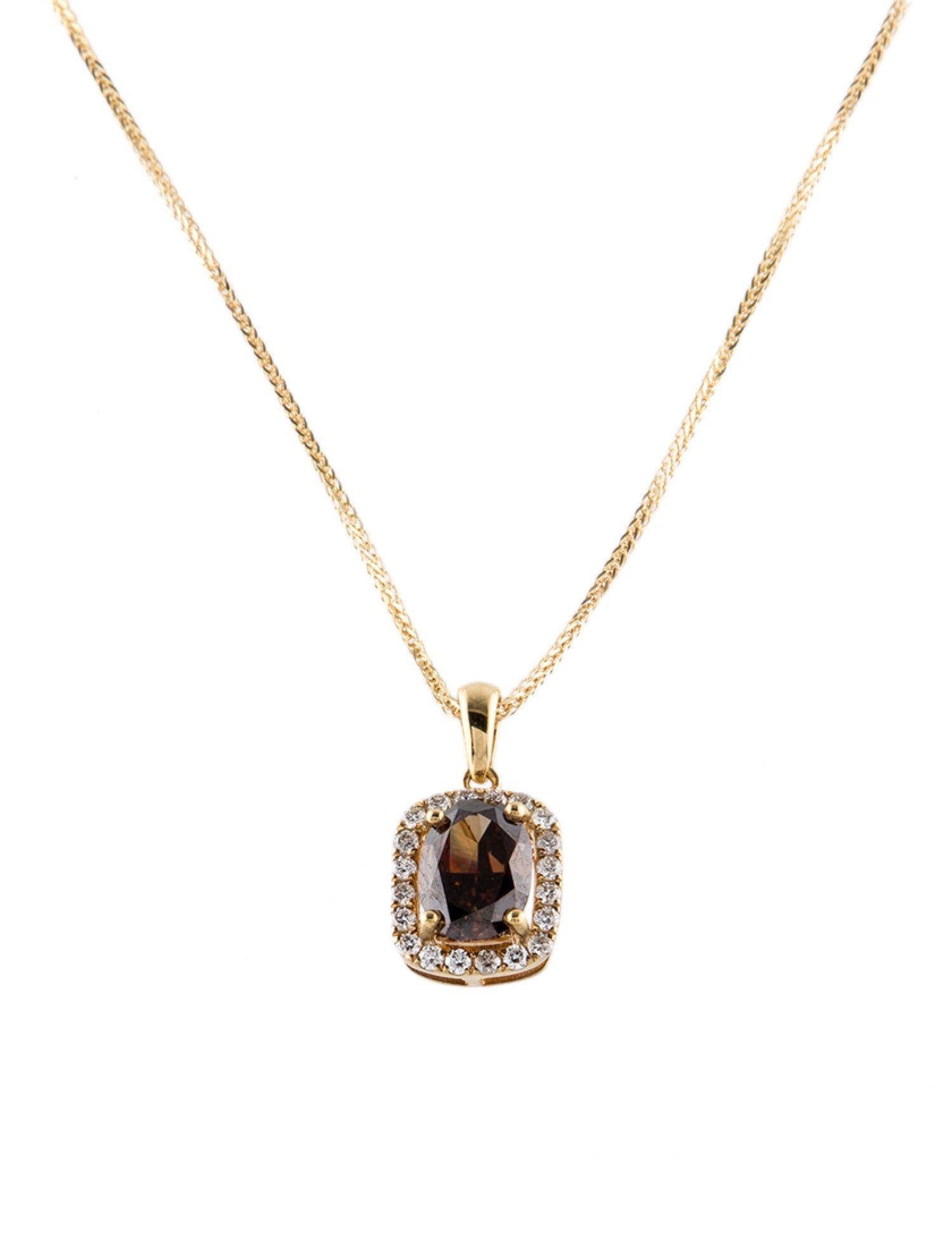Necklace 14K 1.80ct Diamond Pendant Necklace