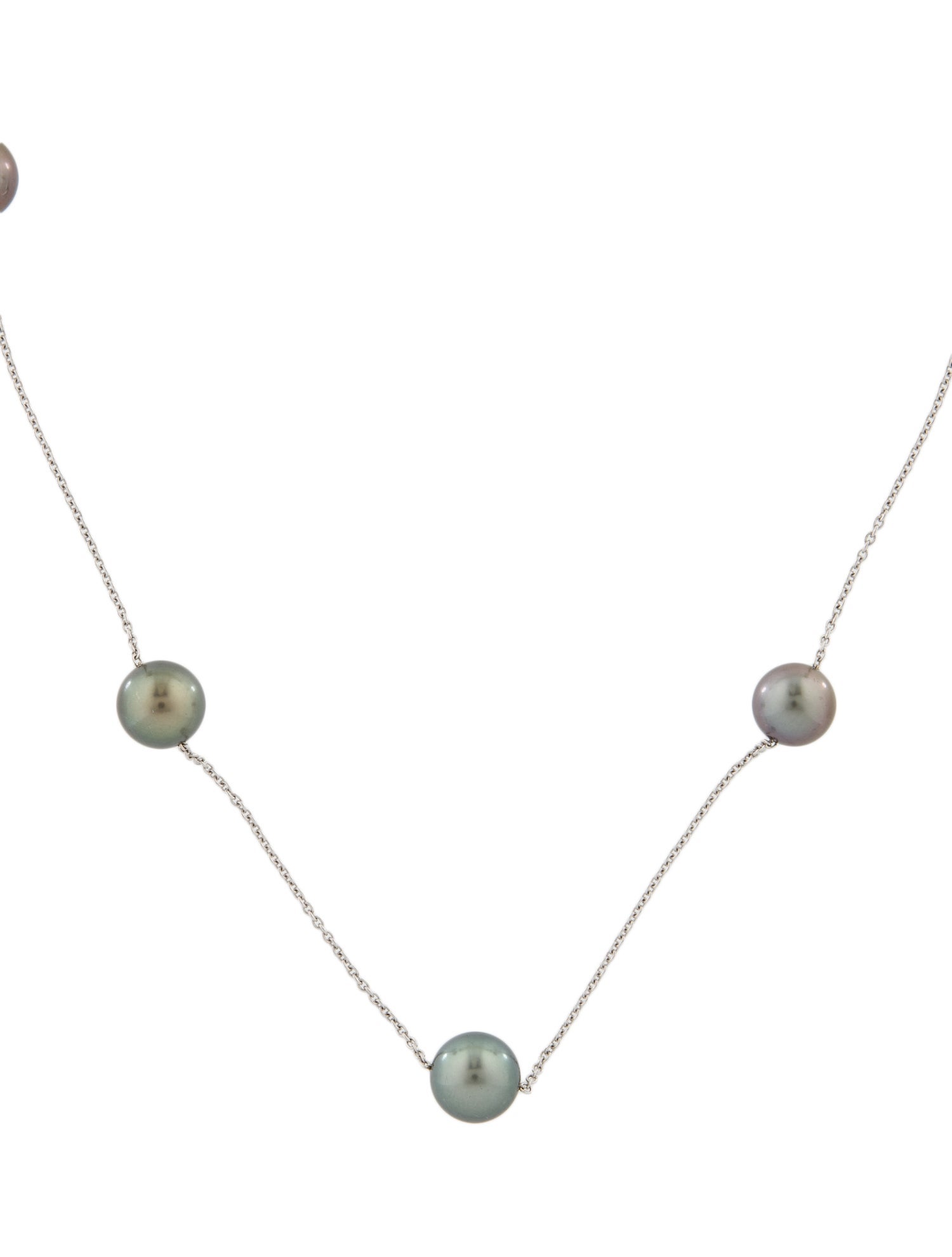 Necklace 18K Pearl Station Necklace