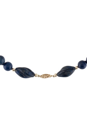 Necklace 14k Lapis Lazuli Beaded Chain Necklace