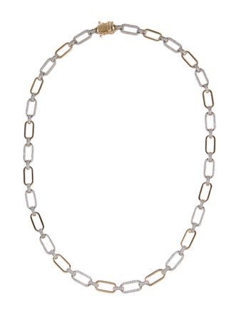 Necklace 14K Two-Tone 2.82ctw Diamond Link Chain Necklace